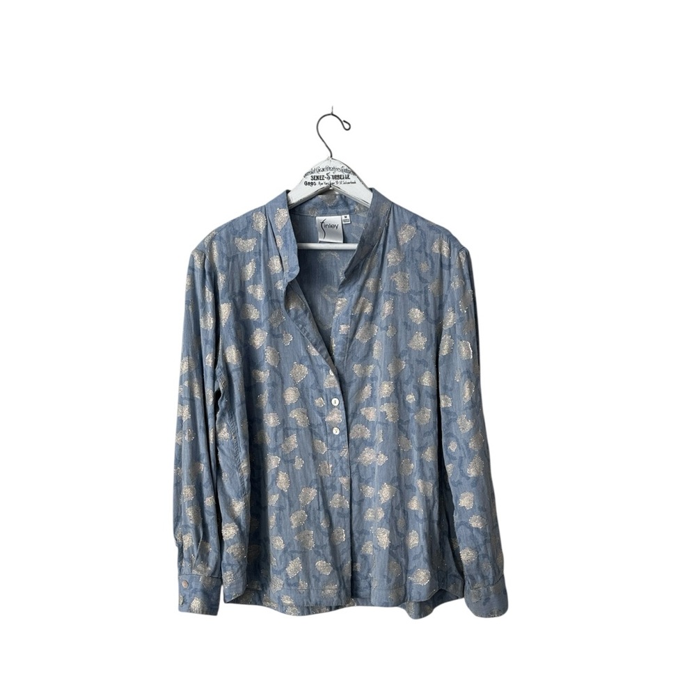 Finley Gold Leaf Jacquard Blouse Size M